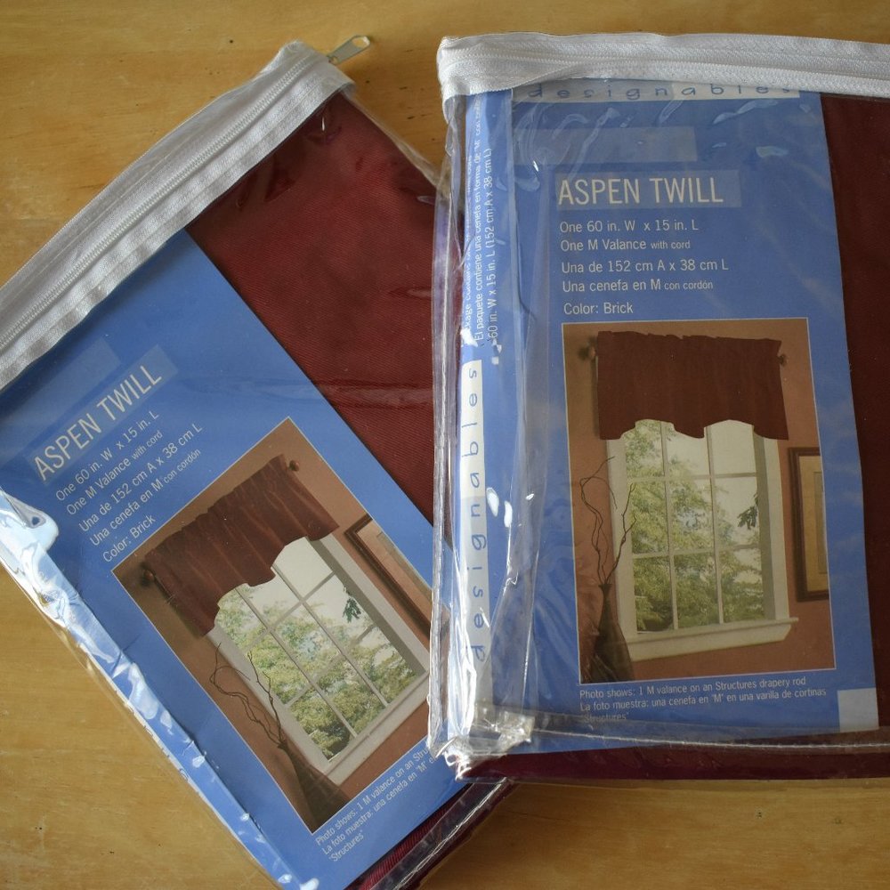 Designables Two Aspen Twill Valances Color Brick